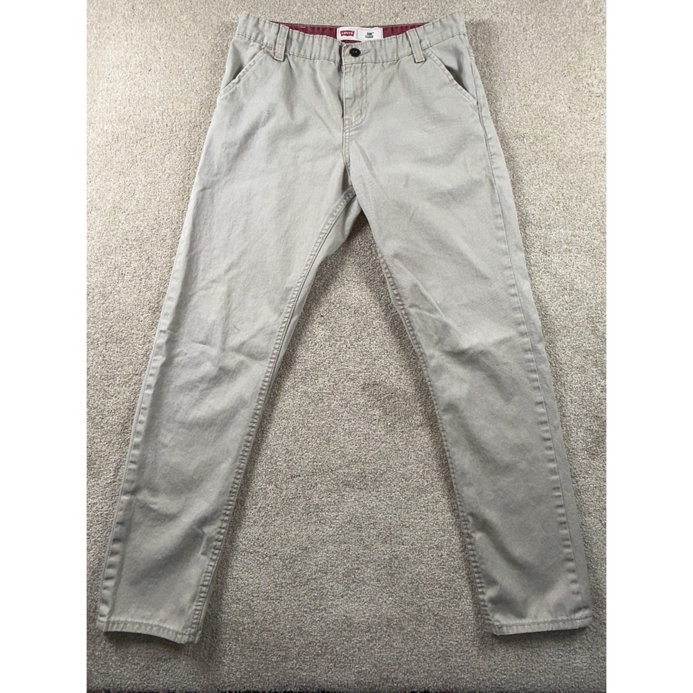 Levis 508 Pants Boys 18 Gray Cotton Logo Mid Rise Tapered Leg Everyday Wear